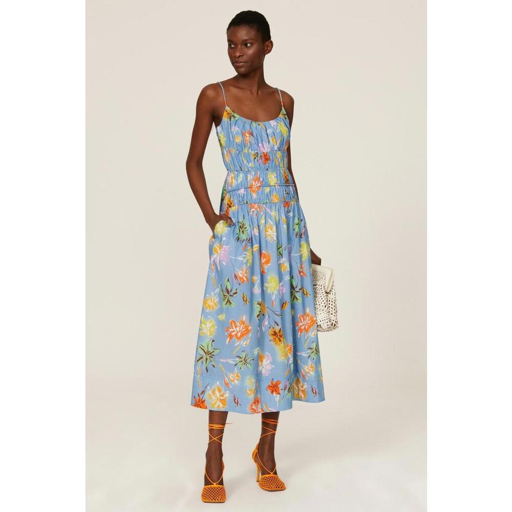 Tanya Taylor Blue Gabriella Dress Size 2